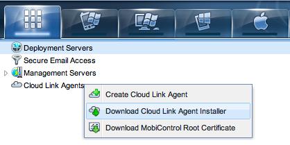 5. From the same menu, select Download MobiControl Root Certificate.