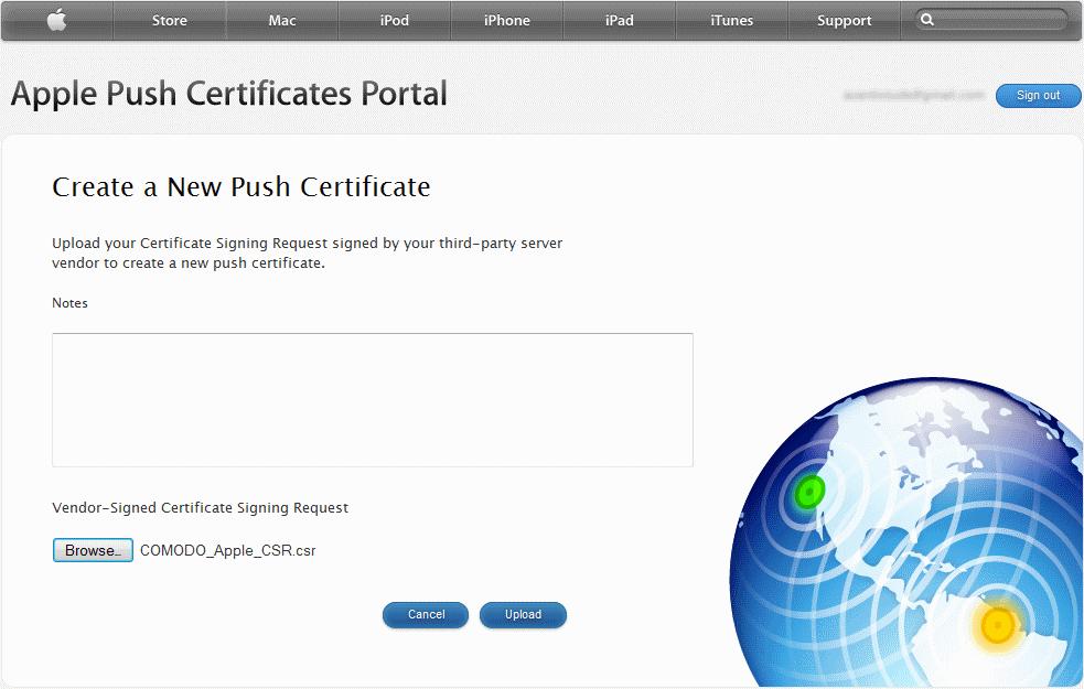 Apple servers will process your request and generate your push certificate.