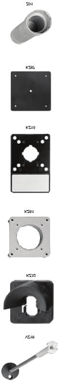 Mini-VARIO and VARIO Manual Motor Control Switches Table 22: Components for Door Interlocking VZ18 KZ KZ81 Shaft extension Description Door interlock plate Plates for door mounting handles with 4