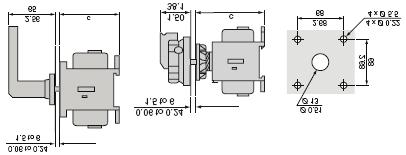 5) Manual Motor Control Switch Mounted on Enclosure Door V0, V0 to V4 Single-hole