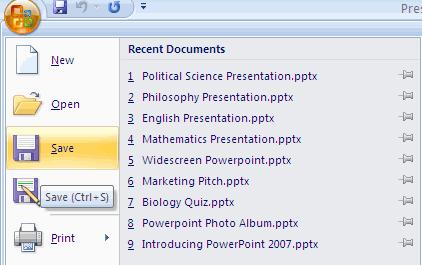 3.2 Save a Presentation When you save a presentation, you have two choices: Save or Save As.