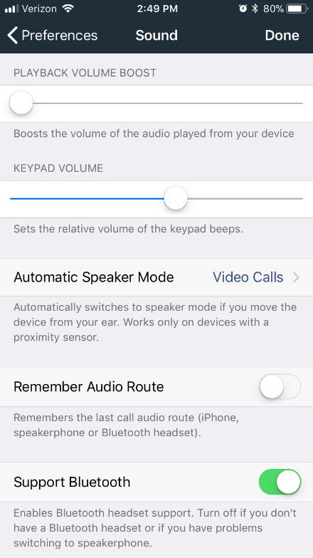 Sound options Call recording Controls options Keep the default Sound settings
