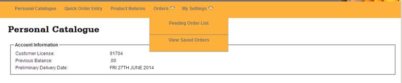 NOTE: The customer must select the Add to Pending Order button to add product to the order.