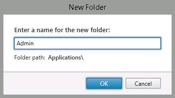 Folder Name Admin Click OK. 9.