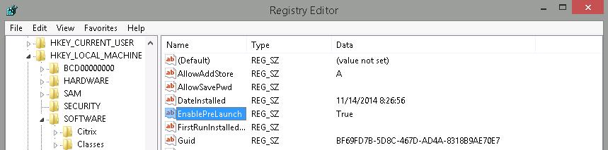 32. Verify EnablePreLaunch changed to True and close the Registry Editor. 33.