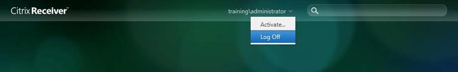 29. Click the X next to (TRAINING\Administrator) to un-assign administrator from this machine. 30. Close the Users window. 31. On Citrix Receiver, click training\administrator and then click Log Off.