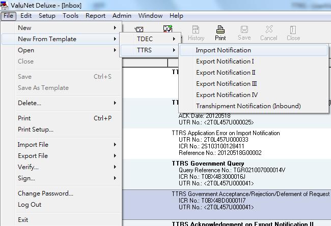 Whenever user opens this template document, the notification, with all the filled data fields including Declaration Codes and Special Declaration/ Statements etc., is returned. 10.3.