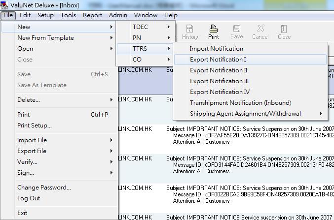3.2 EXPORT NOTIFICATION I The followings are features and procedures to create a fresh export notification I (ENI). 3.2.1 OPEN BLANK NOTIFICATION 1.