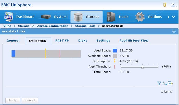Setting virtual provisioning thresholds and alerts Figure 9 shows the Storage Pool Details page in Unisphere.