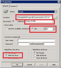 Figure 16. Creating a Windows network drive mapping for user profile data 8. Click OK. 9. Close the Group Policy Editor.
