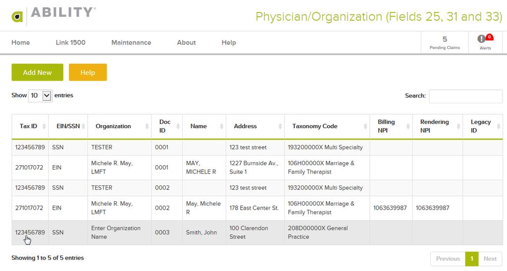 Edit Physician Information If you have already entered physician information and now need to edit it, refer to the following section. 1.