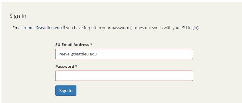 Login Page Enter in your SU email