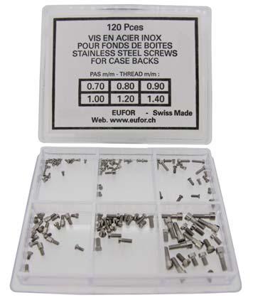 95 Cartier s Most Popular Case Back Screws See Page 154 Straight line head Graded box set 170 or 180 pieces Replacements