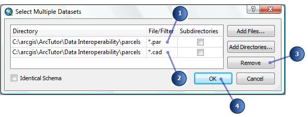 Specifying the file filter parameters The next four steps edit the default File/Filter parameters to select the MicroStation DGN (.par) drawing files used in this exercise. 1.