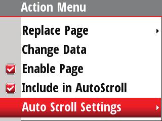 interval predetermined by setting the desired scroll time in the auto scroll settings menu.