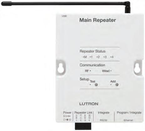 RadioRA 2 Repeaters extend the range of Radio Frequency () signals that are sent between dimmers, switches, keypads, visor controls, shades / draperies, and other devices.