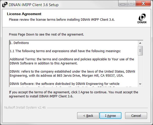 7. On the next screen, a License Agreement will need to be accepted in order to install the imipp application. Clicking on the "Accept" button will continue the setup. 8.