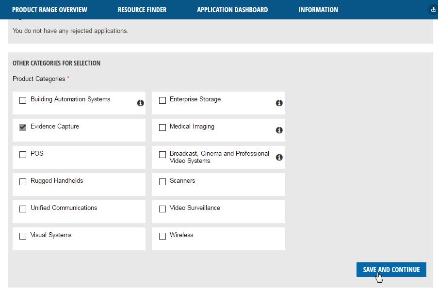 dashboard. This is where you can request more product authorizations and track newly submitted applications.
