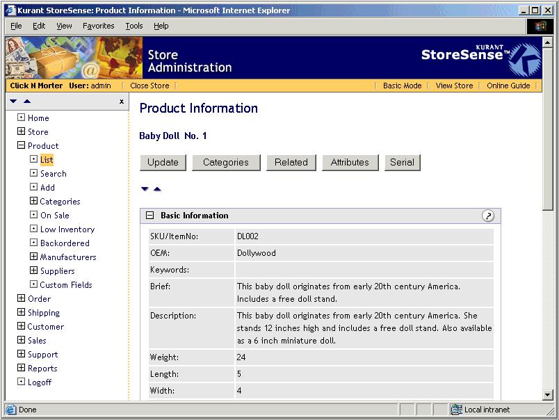 products, or more products than you entered in the Setup Wizard Update product information Importing Product Information (page 17) Product Images (page 18) Refer to the Maintaining Products topic in