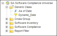 The following sections describe the classes and objects the classes contain: "Generic Class" "Cross Group" "Software Inventory" "Software Compliance" Generic Class The Generic class represents a