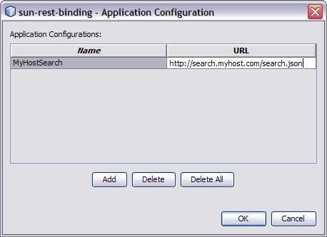 Creating Application Configurations for Connectivity Parameters (URLs) To Create Application Configurations You can create several application configurations, which are all referenced by the names