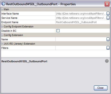 Implementing Jersey Client Filters 2 On the CASA Editor, right-click the REST outbound endpoint to which you want to add the filter, and then click Properties. The Properties Editor appears.