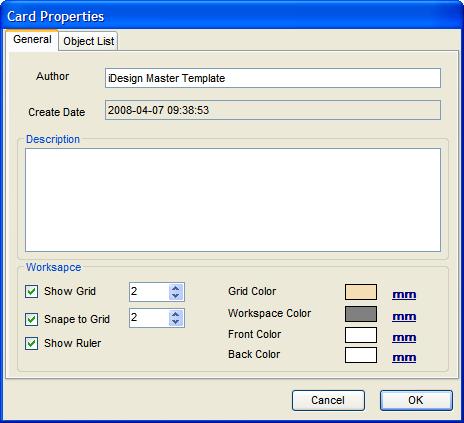 2.3 Displaying card information Card Properties command is used to display information about the card design template.