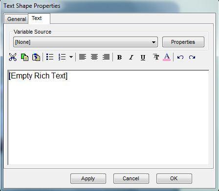 2.4.7 Adding Rich Text Click the Rich Text tool on the shape toolbar; the pointer changes from a pointer to a cross.