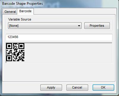 2.4.12 Adding A QR Code (2D Bar Code) Click the QR Code tool on the shape toolbar; the pointer changes from a pointer to a cross.