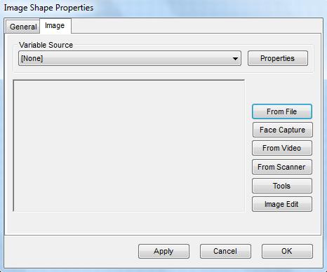 3.4.7 Image Shape properties The text shape properties dialogue box contains 2 tab, general tab and image tab.