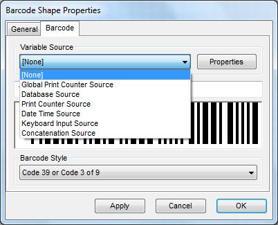 To link objects with data manually Add a barcode object(refer to Chapter 2.4.