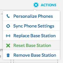 From the same Actions menu, you can also synchronize phone settings