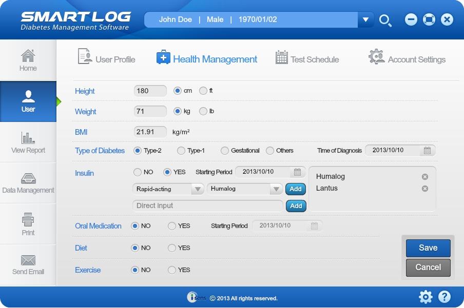 3.2.2 Health Management Click 'Health Management' and the following screen will appear. A B C D E Displayed Item Description A.