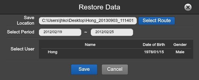 3.6.4 Restore Data Click the 'Restore Data' and screen will show as below. A B C Displayed Item Description A.