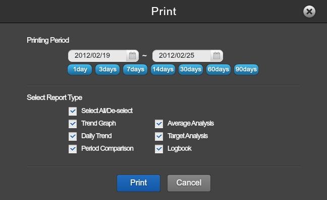 3.7 Print Report You can print all types of the reports. Click the 'Print Report' and the screen will show as below. A B Displayed Item Description A.