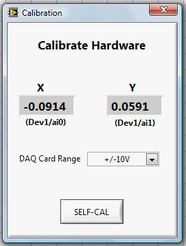 The range of the card can be adjusted using the drop down box this should be selected to be the minimum range that exceeds the signal being applied for maximum precision in the measurement. 0.