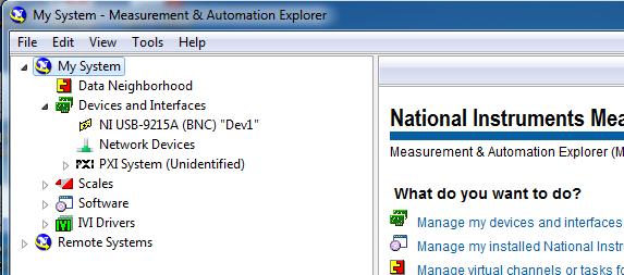 APPENDIX: What to do if the software appears not to be working If you have already installed National Instruments cards on your PC, or you have configured NI s MAX previously for another application,