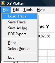 You can load this data back on the XY Graph with the Load Trace option.