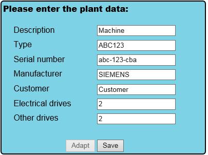 5 Using the application No. Action Picture 2. After the described steps have been performed, the operator is asked to input some data about the machine.