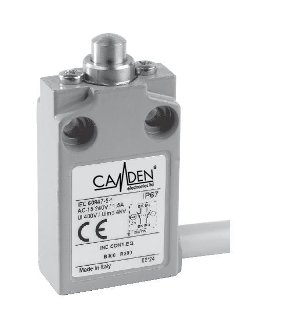 CE70 SERIES LIMIT SWITCHES Pre-wired Metal Casing IP67-30mm width Description Pre-wired Metal Casing IP67 General Technical Data Plastic Casing Metal Casing Standards Devices conform with