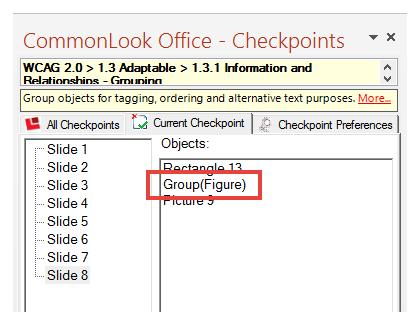 Click the Group button below the Objects list in CommonLook Office. 4.