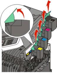 3 Remove the toner cartridges by lifting