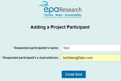 as a Registration Request will be emailed to your proposed project participant. 3. Click on the Send Request button. 4.