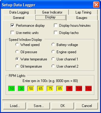 12.1.4 Display Click the Display tab to display the Display page ( Figure 34) of the Setup Data Logger Dialog.