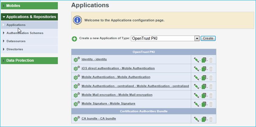 1. Click on Applications & Repositories > Applications to navigate to the Applications screen. 2.