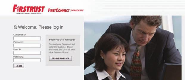 Enter your Customer ID and Password, your User ID and Password, then click Login.