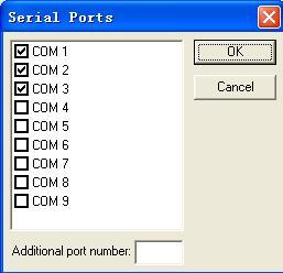 In the list of COM ports, select the Seika COM port number which you remember and press OK button.