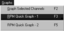 Graph Menu, cont'd RPM Quick Graph - 1 This function automatically graphs the following channels for run 1: 1 -