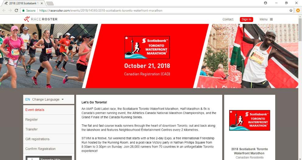 Click on the REGISTER link on the top right hand corner of your web browser 3. Under the heading REGISTER ONLINE, click on the Canadian Runners Register > link.