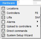 Hardware Menu Allows you to configure the door and lift